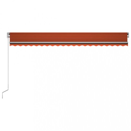 Ručně zatahovací markýza 500x300 cm Dekorhome - BAREVNÁ VARIANTA: Hnědá / oranžová