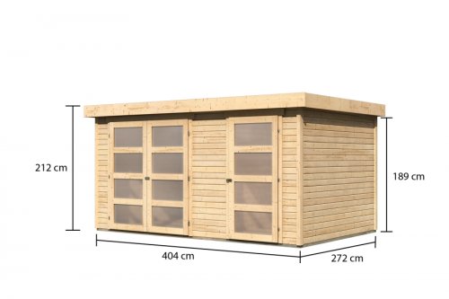 Dřevěný zahradní domek 404x272 cm Dekorhome