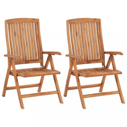 Zahradní židle 2 ks teak / látka Dekorhome