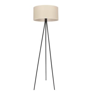 Stojaca lampa SHANTI čierna 1x40W E27 béžové tienidlo