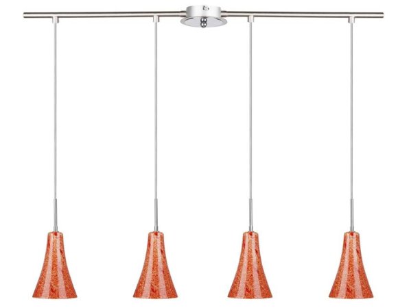 Závesná stropná lampa Rufi s chrómom/saténovým niklom 4xE14
