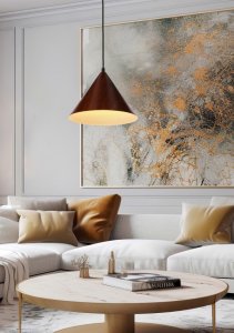 Závesná lampa Dunca 25 Čierna 1X40 E27 Tienidlo Tmavý orech