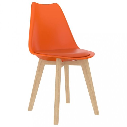Jedálenská stolička 2 ks plast / umelá koža / buk Dekorhome - BAREVNÁ VARIANTA: Žltá