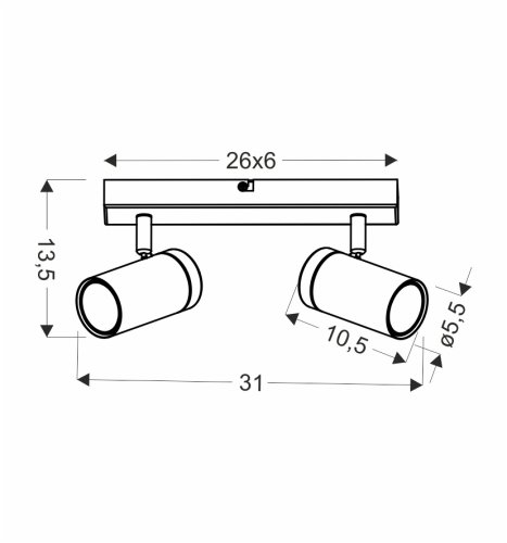 STROPNÁ LAMPA LAGOS ČIERNA 2X15 GU10 TIENIDLO ČIERNA+DREVENÁ