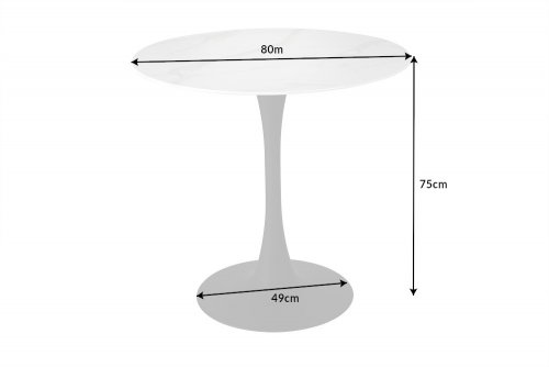 Jedálenský stôl BIAS Dekorhome - BAREVNÁ VARIANTA: Biely mramor / čierna