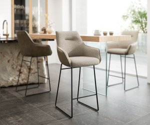 Barová stolička Alja-Flex tenká základňa kov čierna zmiešané materiály