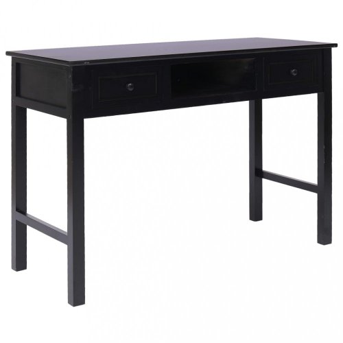 Písací stôl s 2 zásuvkami masívne drevo Dekorhome - BAREVNÁ VARIANTA: Čierna