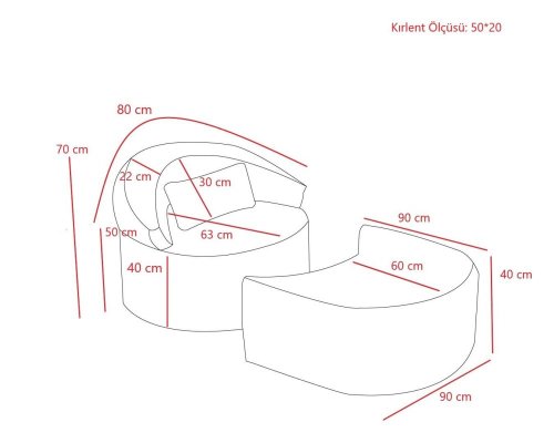 Rozkládací křeslo Pitta - Anthracite