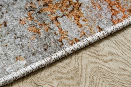Kusový koberec Miro 51463.802 Abstraction grey / gold 80x150 cm