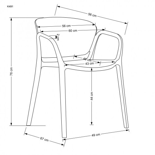 Stohovatelná jídelní židle K491 - BAREVNÁ VARIANTA: Hořčicová
