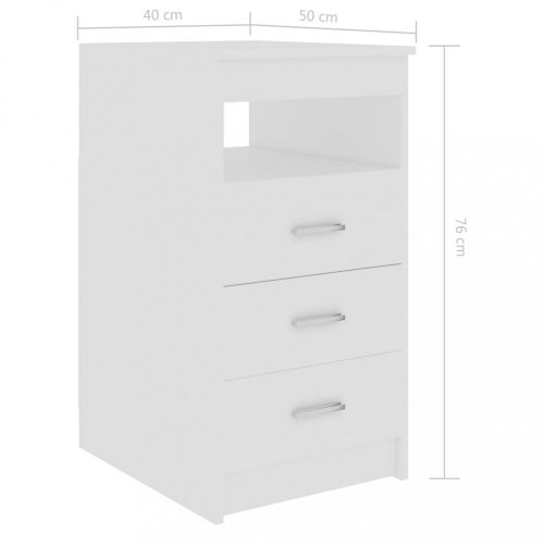 Psací stůl se zásuvkami a skříňkou 140x50 cm Dekorhome - BAREVNÁ VARIANTA: Bílá lesk