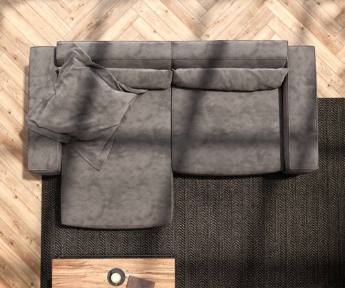 Rohová pohovka Sirpio D 250x155 cm mikrovlákno khaki-hnědá variabilní