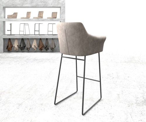 Barová židle Yulo-Flex vintage taupe kovová podnož