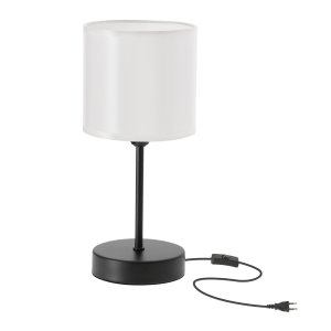 BETA lampka stołowa czarny 1x40W E14 abażur biały błyszczący