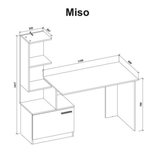 Písací stôl s úložným priestorom MISO