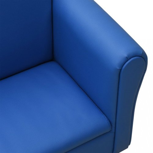 Dětská sedačka s podnožkou umělá kůže Dekorhome - BAREVNÁ VARIANTA: Modrá
