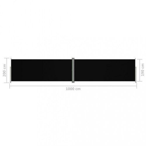 Zatahovací boční markýza 200x1000 cm Dekorhome - BAREVNÁ VARIANTA: Černá