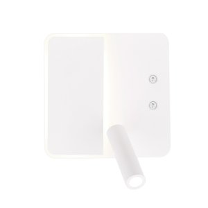 Biela LED nástenná lampa 6W s nastaviteľnou lampou na čítanie Alma