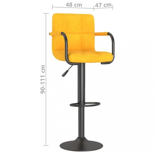 Barová židle 2 ks samet / kov Dekorhome - BAREVNÁ VARIANTA: Žlutá