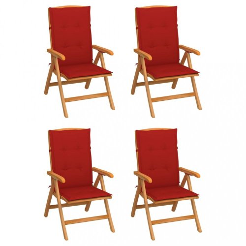 Zahradní židle 4 ks teak / látka Dekorhome