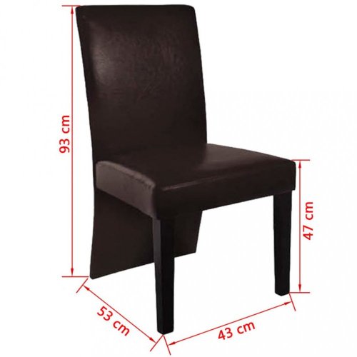 Jídelní židle 4 ks umělá kůže / dřevo Dekorhome - BAREVNÁ VARIANTA: Tmavě hnědá