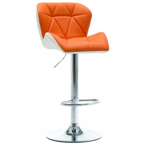 Barová stolička umelá koža / chróm Dekorhome - BAREVNÁ VARIANTA: Oranžová