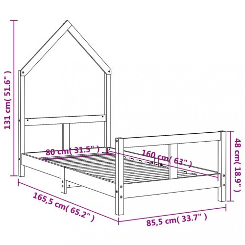 Detská domčeková posteľ Dekorhome - ROZMER LÔŽKA: 80 x 200 cm