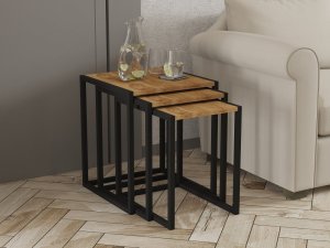 Sada odkladacích stolíkov (3 kusy) Tali - Black, Oud