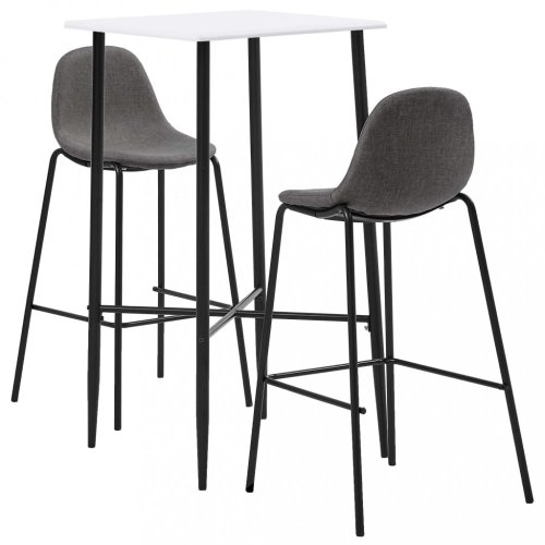 Barový set 3ks textil / bílá Dekorhome