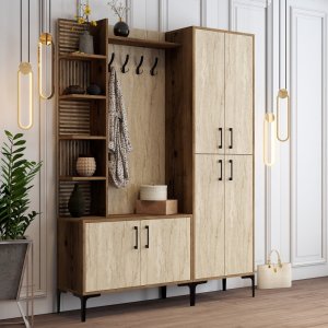 Predsieňová stena Viyana Da - Walnut, Travertine