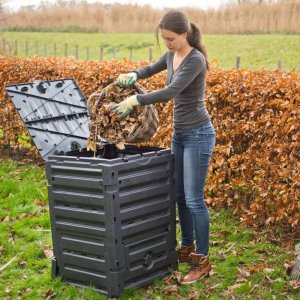 Záhradný kompostér 300l čierny Dekorhome
