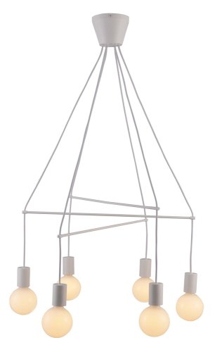 Závesná lampa matná biela 6xE27 dvojitý okruh Alto