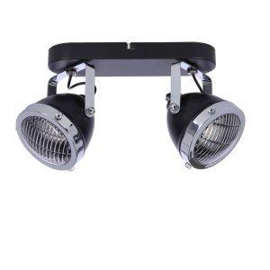 Stropná lampa Crazy 2x15W, čierna, tienidlo GU10, priehľadná
