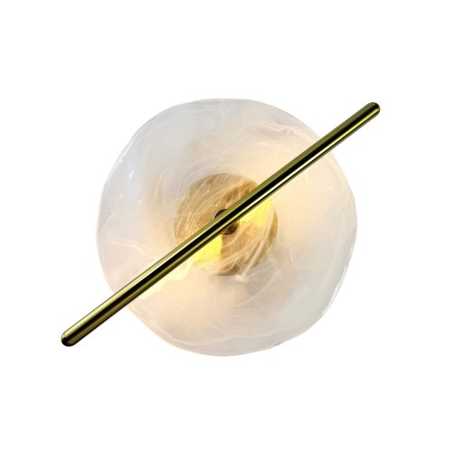 RELAX lampa kinkiet okr. mosiężny 5W LED 3000K klosz biały