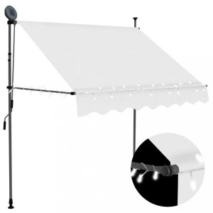 Ručně zatahovací markýza s LED světlem 100x120 cm Dekorhome