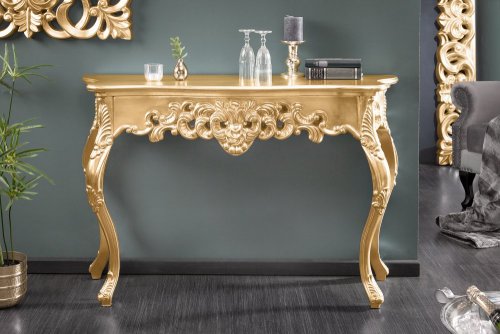 Konzolový stôl HYLLOS  Dekorhome - BAREVNÁ VARIANTA: Zlatá