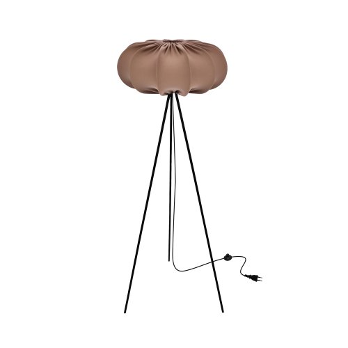 Stojacia lampa CAFEE’ s hnedým tienidlom v moka 52 cm – škandinávsky štýl, stojaca lampa E27