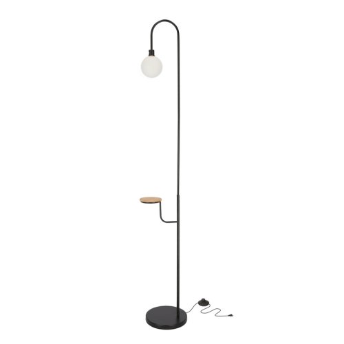 Stojaca lampa čierna polica 173 cm Vanity