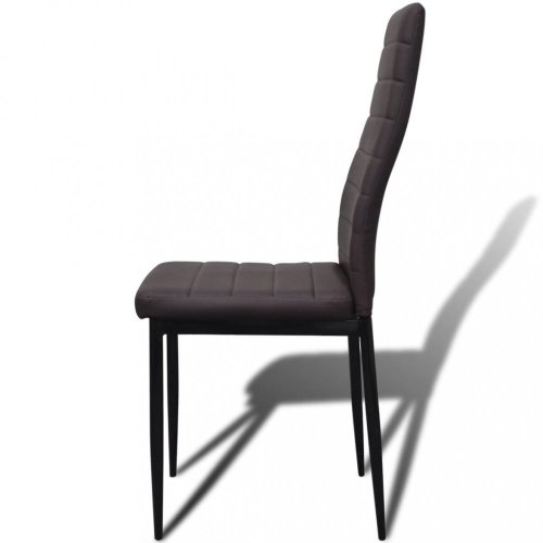 Jídelní set 4+1 umělá kůže / kov / sklo Dekorhome