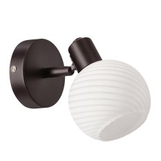 GRANO lampa kinkiet czekoladowy 1x40W E14 klosz biały