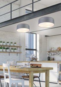 Okrúhla stropná lampa svetlosivá 3x40W E27 40cm Kioto