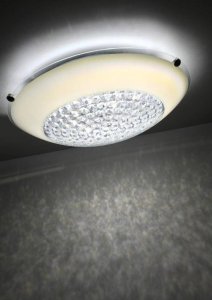 Bílá LED stropní lampa s krystaly Priština
