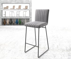 Barová židle Luiga-Flex Texturovaná tkanina Světle šedý kovový rám