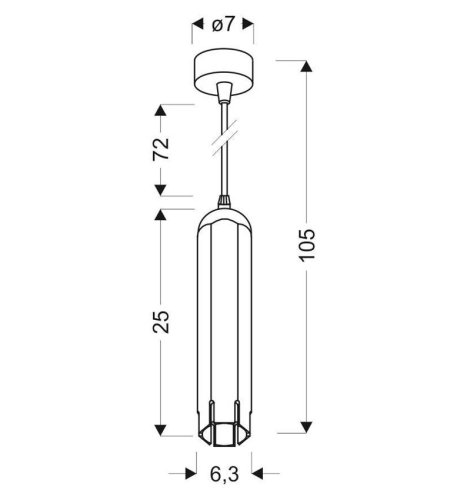 Závesná lampa TUBA 1xGU10