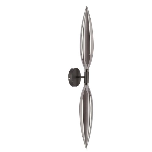 Kinkiet Nordic czarny szklany dymiony podwójny do salonu i sypialni