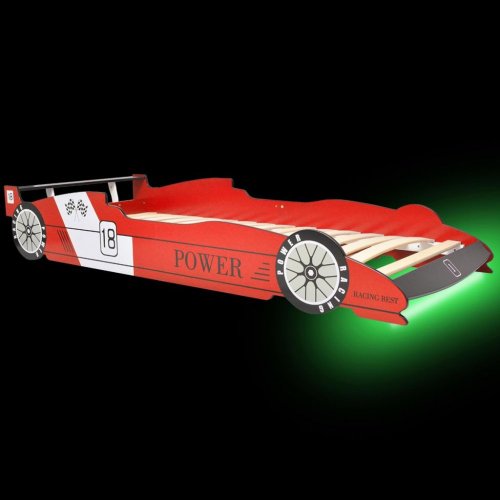 Detská posteľ závodné auto s LED svetlom Dekorhome - BAREVNÁ VARIANTA: Červená