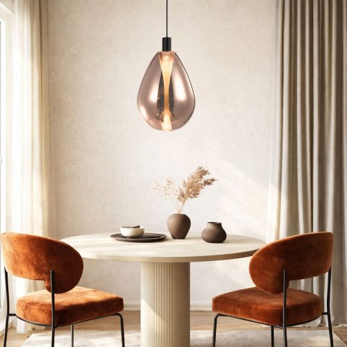 Lampa wisząca Denso 30 szklana kula miedziana do jadalni nad stół