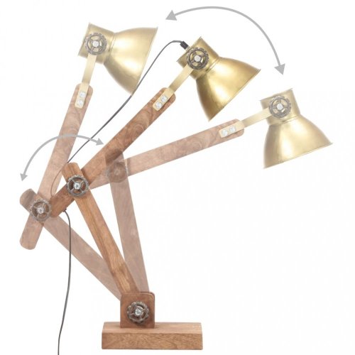 Stolná lampa kov / mangovníkové drevo Dekorhome - BAREVNÁ VARIANTA: Mosadz