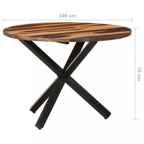Jedálenský stôl akácie / čierna Dekorhome - ROZMER: 100x100x75 cm