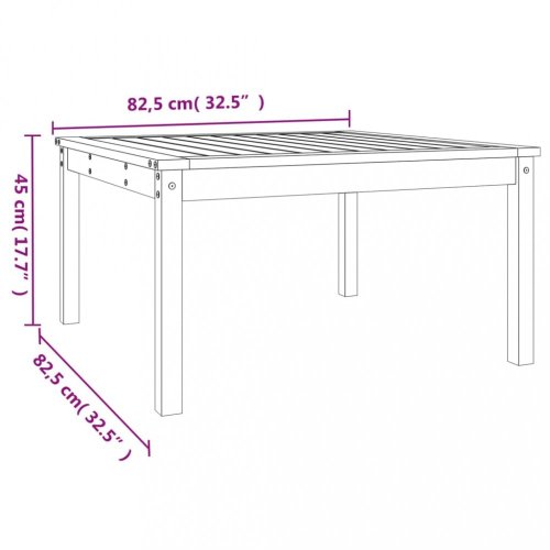 Zahradní stůl černý 82,5 x 82,5 x 45 cm masivní borové dřevo